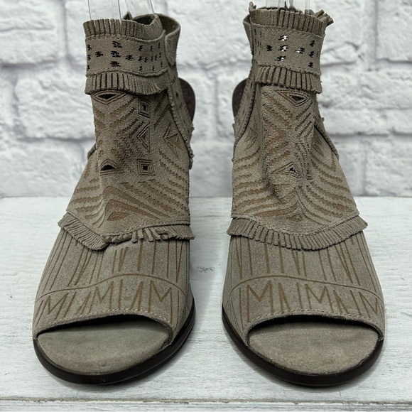 Naughty Monkey Sweet Jackie Aztec Tribal Suede Peep Toe Sandal - Picture 9 of 16